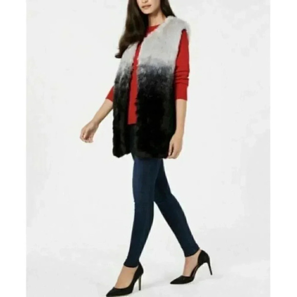 INC International Concepts Size M Ombre  Faux Fur Vest Y2K NEW! - Picture 2 of 7